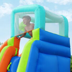 Водный игровой центр с горкой и стеной для скалолазания Turbo Splash 365*320*270 см синий Bestway фото 5