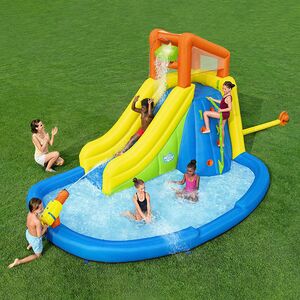 Водный игровой центр с горкой и стеной для скалолазания Mount Splashblast 435*286*267 см