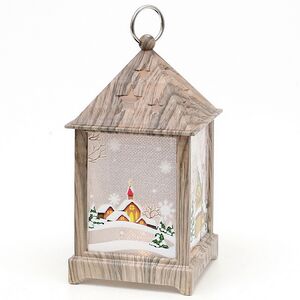 Новогодний фонарь Домик Санты - Wizard Lamp 13 см на батарейках Sigro фото 2