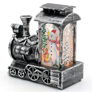 Новогодний светильник La Clusaz Train 13 см серебряный на батарейках Sigro фото 2