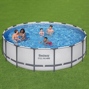 Каркасный бассейн 5612Z Bestway Steel Pro Max 488*122 см, фильтр-насос, аксессуары