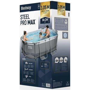 Каркасный овальный бассейн Bestway Steel Pro Max 305*200*84 см, фильтр-насос, дозатор Bestway фото 9