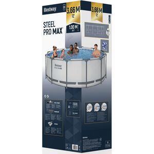 Каркасный бассейн Bestway Steel Pro Max 366*100 см, фильтр-насос Bestway фото 11