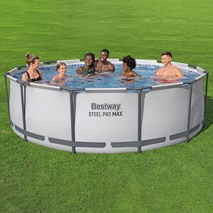 Круглый каркасный бассейн 56418 Bestway Steel Pro Max 366*100 см, фильтр-насос, лестница