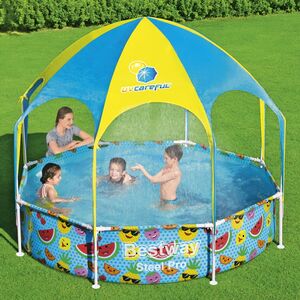 Каркасный бассейн 56432 Bestway Splash-in-Shade 244*51 см с навесом и разбрызгивателем