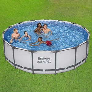 Каркасный бассейн 56438 Bestway Steel Pro Max 457*122 см, фильтр-насос, аксессуары