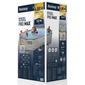 Каркасный овальный бассейн Bestway Steel Pro Max 488*305*107 см, песочный фильтр-насос, аксессуары Bestway фото 8
