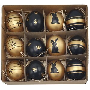 Пасхальные подвески Яйца - Golden Easter 6 см, 12 шт, натуральные Breitner фото 4