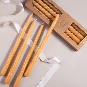Набор свечей Lets Twist 30 см янтарные, витые, 4 шт