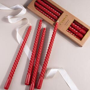 Набор свечей Lets Twist 30 см красные, витые, 4 шт