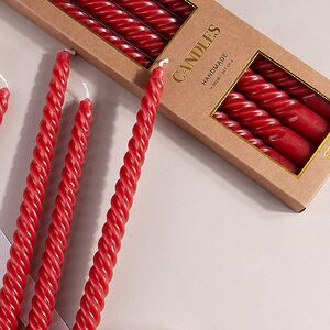 Набор свечей Lets Twist 30 см красные, витые, 4 шт EDG (ЭДГ) фото 2