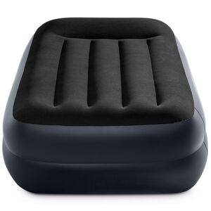 Надувная кровать с насосом Pillow Rest 99*191*42 см темно-синяя с синим INTEX фото 5