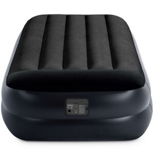 Надувная кровать с насосом Pillow Rest 99*191*42 см темно-синяя с синим INTEX фото 6