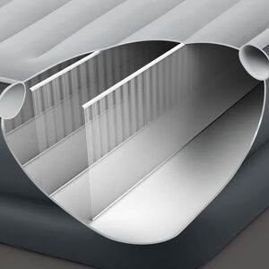 Надувная кровать с насосом Deluxe Pillow Rest 99*191*42 см серо-синяя INTEX фото 4