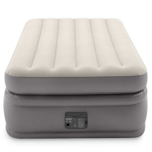 Надувная кровать с насосом Prime Comfort Twin, 99*191*51 см, бежевая INTEX фото 2