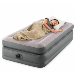 Надувная кровать с насосом Prime Comfort Twin, 99*191*51 см, серая INTEX фото 2