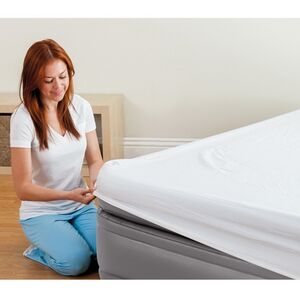 Надувная кровать с насосом Prime Comfort Queen, 152*203*51 см, бежевая INTEX фото 7