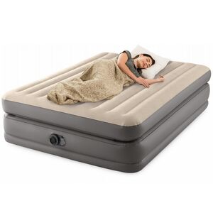 Надувная кровать с насосом Prime Comfort Queen, 152*203*51 см, бежевая INTEX фото 2