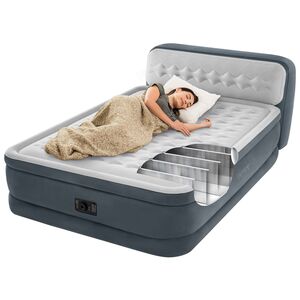 Надувная кровать с насосом Ultra Plush Heardboard 152*236*86 см INTEX фото 3