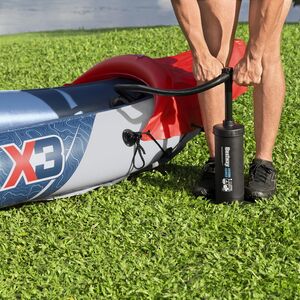 Надувная байдарка Rapid-X3 трехместная 381*100 см + насос и весла, серая Bestway фото 6