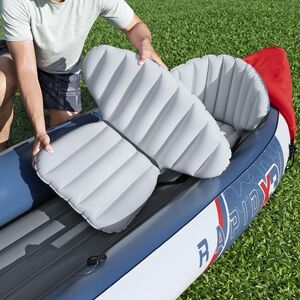 Надувная байдарка Rapid-X3 трехместная 381*100 см + насос и весла, серая Bestway фото 8