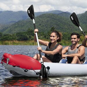 Надувная байдарка Rapid-X3 трехместная 381*100 см + насос и весла, серая Bestway фото 4