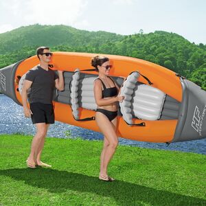 Надувная байдарка Rapid-X3 трехместная 381*100 см + насос и весла, оранжевая Bestway фото 4