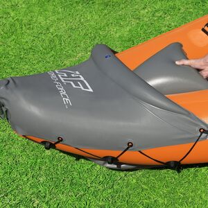 Надувная байдарка Rapid-X3 трехместная 381*100 см + насос и весла, оранжевая Bestway фото 7
