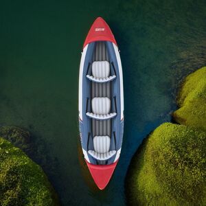 Надувная байдарка Rapid-X3 трехместная 381*100 см + насос и весла, серая Bestway фото 6