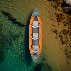 Надувная байдарка Rapid-X3 трехместная 381*100 см + насос и весла, оранжевая Bestway фото 9