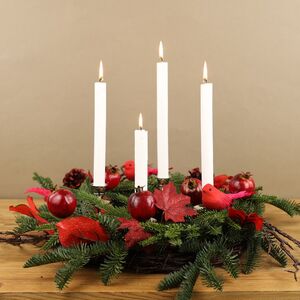 Свеча столовая Металлик 25*2.2 см белая, 4 шт Kaemingk фото 3