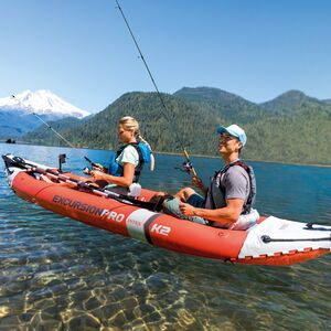 Надувная байдарка Excursion Pro двухместная 384*94*46 см + насос и вёсла
