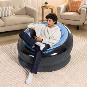 Надувное кресло Empire Chair 112*109*69 см голубое INTEX фото 4