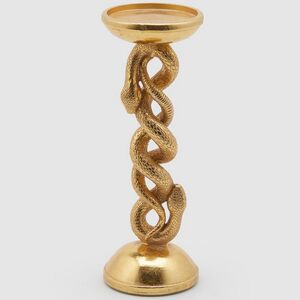 Металлический подсвечник для 1 свечи Graceful Snake 25 см золотой