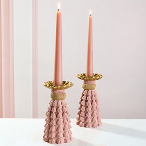 Декоративный подсвечник Tassel Roggero 15 см пудровый