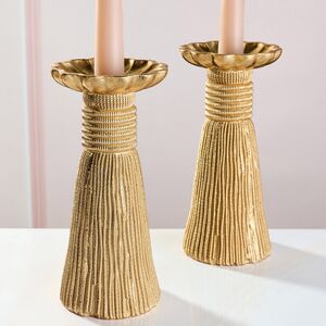 Декоративный подсвечник Tassel 21 см золотой EDG (ЭДГ) фото 2