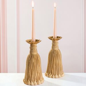 Декоративный подсвечник Grande Tassel 26 см золотой