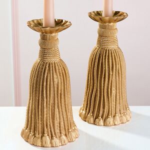 Декоративный подсвечник Grande Tassel 26 см золотой EDG (ЭДГ) фото 2