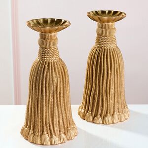 Декоративный подсвечник Grande Tassel 26 см золотой EDG (ЭДГ) фото 6