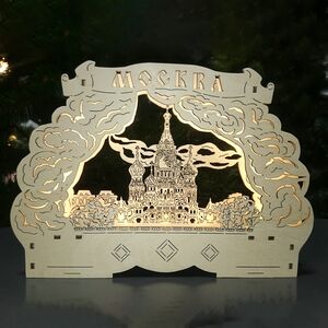 Декоративный светильник Московский Собор 29*20 см бежевый, 13 LED ламп, на батарейках Star Trading (Svetlitsa) фото 4