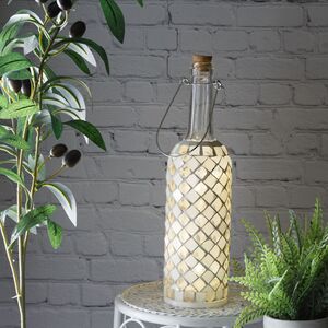 Светильник-бутылка Greek White 30 см на батарейках, стекло