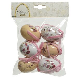 Пасхальные украшения Яйца Floral Easter 6 см, 6 шт, подвеска Kaemingk фото 6