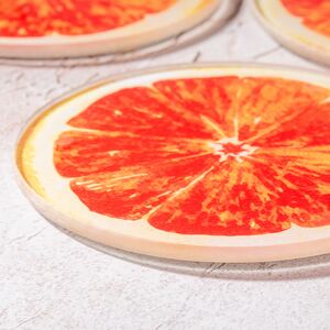 Набор подставок под кружки Orange 9 см, 4 шт, стекло Kaemingk фото 2