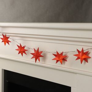 Светодиодная гирлянда Звезда: Red Riegel на батарейках, 10 теплых белых LED ламп, прозрачный ПВХ, IP20 Sigro фото 1