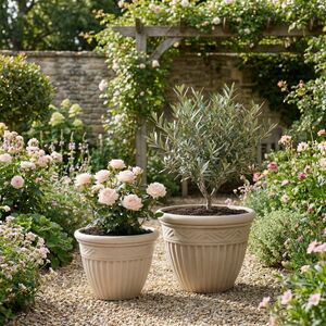 Набор декоративных кашпо Фарнезе 27-34 см белый, 2 шт, пластик Kaemingk (Кейминг) фото 5