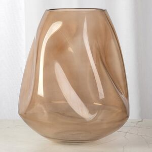 Стеклянная ваза Menelaos Beige 24 см