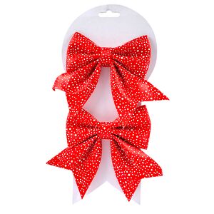 Декоративный бант Pisello 13*12 см, 2 шт, красный