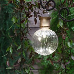 Подвесной светильник на солнечной батарее Solar Jar 11*8 см с теплыми белыми LED, прозрачный, IP44 Kaemingk фото 2