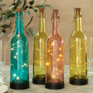 Садовый светильник - бутылка Solar Firefly на солнечной батарее 31 см, 10 теплых белых LED ламп, IP44