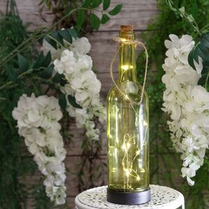 Садовый светильник - бутылка Solar Firefly на солнечной батарее 31 см, 10 теплых белых LED ламп, оливковый IP44 Kaemingk фото 3